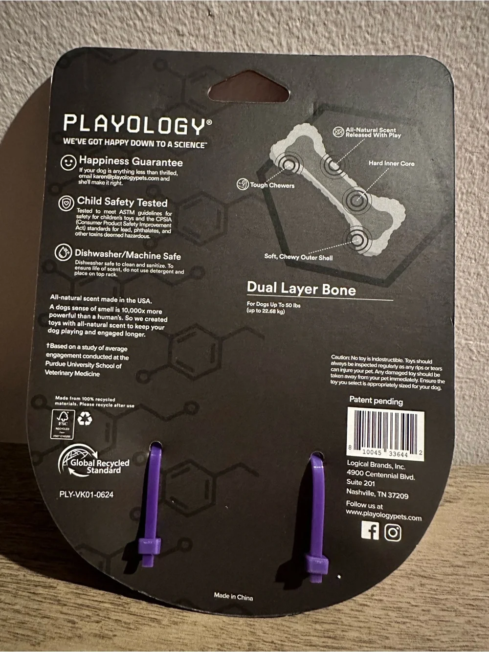 Playology ‘Witches Brew’ Dual-Layer Dog Bone Toy